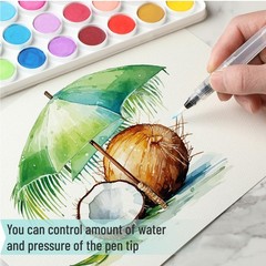 Mr. Pen- Watercolor Brush Pens, 12 pcs, 6 1 Count (Pack of 12), Multicolored