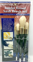 Jumbo Round Sash Brush Set of 3 (Creative Mark) Chung King Bristle brushes