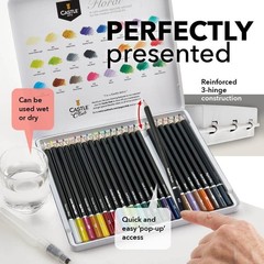 Castle Art Supplies 24 Botanical Watercolor Pencils Tin