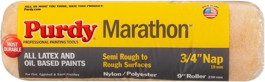 Purdy 210923 144602094 9″ Marathon 3/4″ Nap Roller 1 Count (Pack of 1), White
