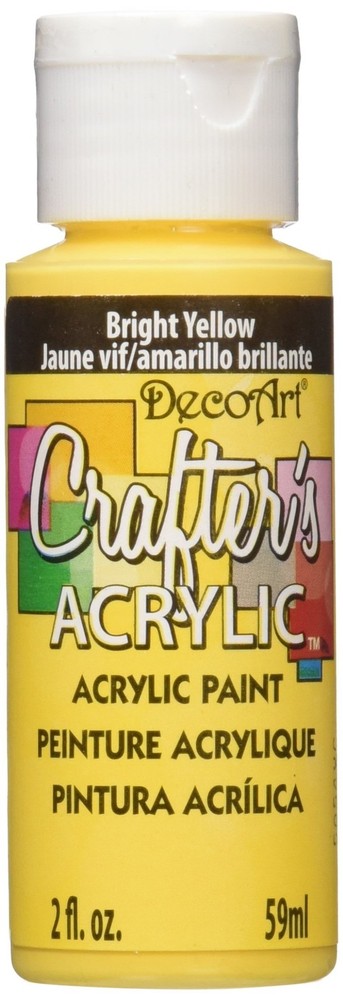 DCA49-3 Crafter’s Acrylic Paint, 2-Ounce, Bright Yellow