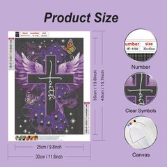 hill froeistung Cross Diamond Painting Kits for 30 cm x 40 cm, HF-A186