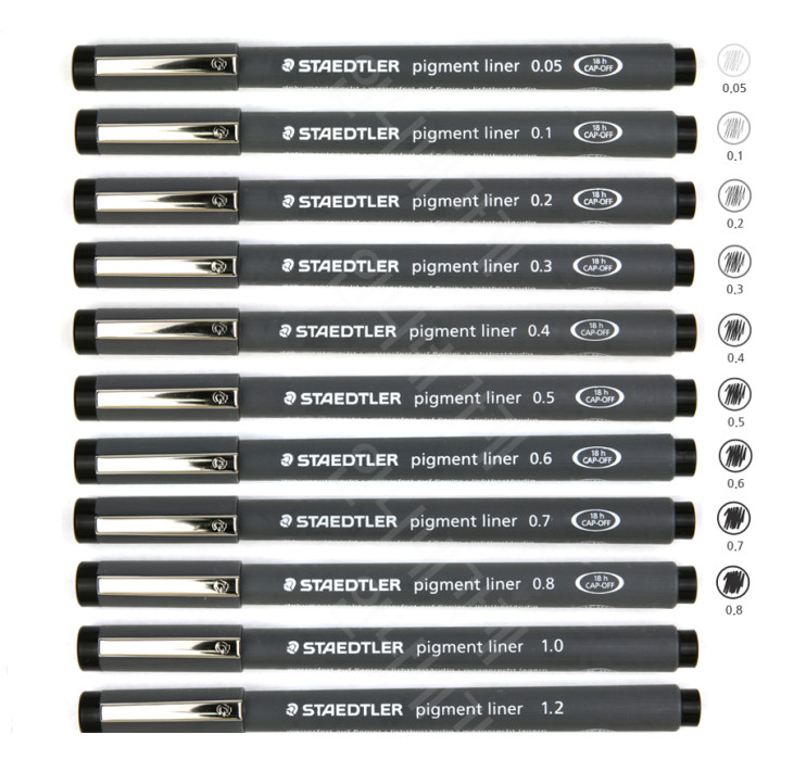 STAEDTLER Pigment liner Fineliner 308 DRAWING PENS FULL RANGE 0.05mm to 0.8mm