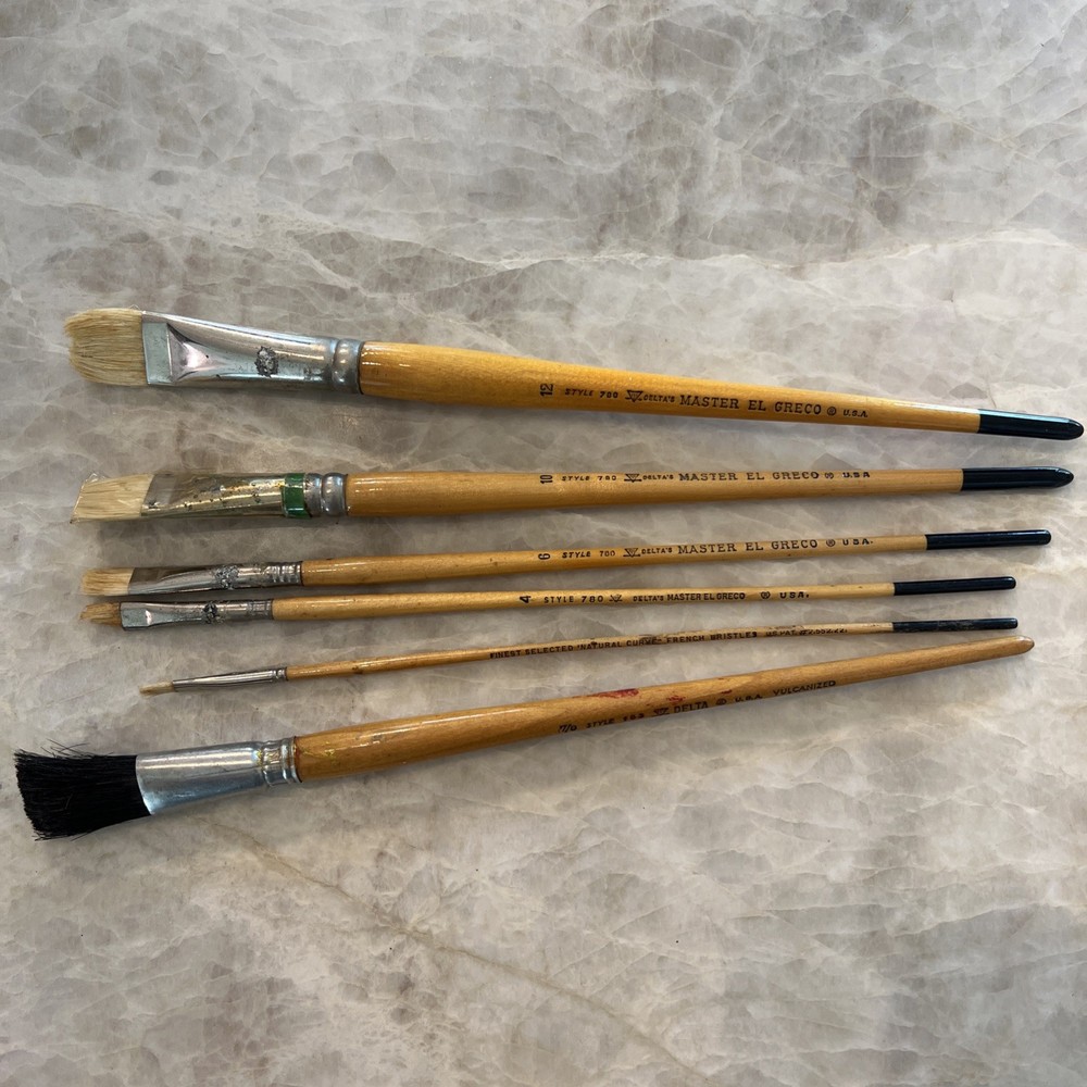Vintage Paint Brushes 5 Master El Greco And 1 Delta