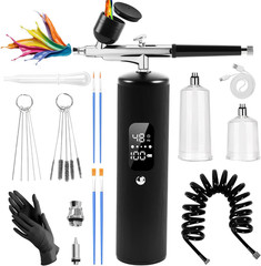 Airbrush Kit with Compressor, 48PSI High Pressure Portable Airbrush, 0.3Mm Nozzl