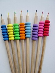 Colouring Pencils, 8 soft grip, full size pencil crayon, home craft art school