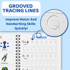 4 PCS Magic Practice Copybook Grooved Handwriting Workbook Kid Age 38