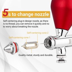 SJ83 Airbrush, Self-Centring Plug-in Nozzle，0.2, 0.3 & 0.5mm Nozzle Sets and …