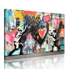 Banksy Graffiti Canvas Wall Art Love Painting Pictures Pop Posters Prints Str…