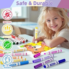 Washable Markers Bulk, Markers for Kids, 16 Assorted Colors, 256 Count, Broad…