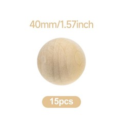 15-Pack Wooden Balls, 40mm (1-1/2 inch) Natural Unfinished Round Craft Balls …