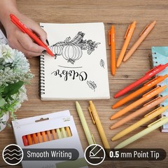 Stylish Summer Morning Retractable Gel Pens – 12 Pack, Fine Tip 0.5mm, Fast Dry