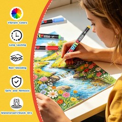 72 Colors Acrylic Paint Markers, Automatic Ink Control Acrylic Paint Marker P…