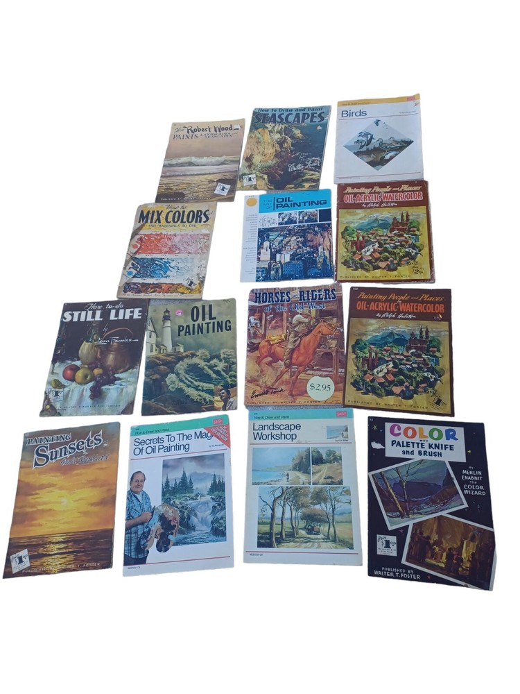 Walter T. Foster Art books Lot How To Painting Drawing Oil Watercolors&others