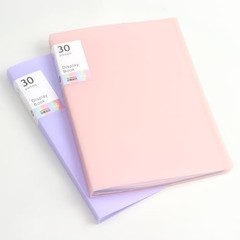 Portfolio Binder with Plastic Sleeves, Pocket Portfolio Folder with Clear Pink
