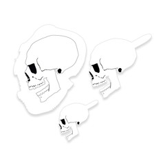 Custom Shop Airbrush Stencil Skull Design Set #6, 3 Laser Cut Reusable Templates