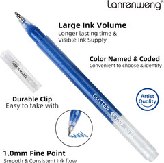120 Color Gel Pens for Adult Coloring Books,1.0Mm Bullet Tip Acrylic Gel Pens,Gl