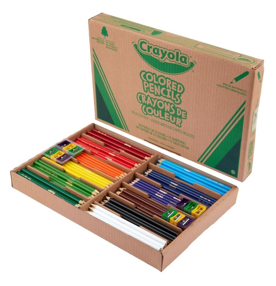 Crayola Classpack Kids’ Colored Pencils, Assorted Colors, 240/Carton OPEN BOX
