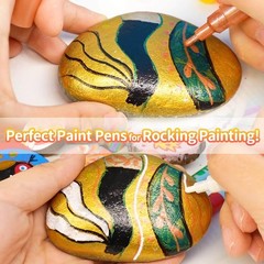 Funto Acrylic Paint Pens for Rock Painting, Fabric, Wood, Canvas, Metal, Cera…