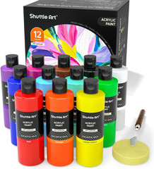 12 Colors Acrylic Paint, 250Ml/8.45Oz Bottles Acrylic Paint Set