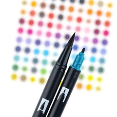 Tombow 56189 Dual Brush Pen Art Markers, Tropical, 10-Pack. Blendable, Brush and
