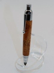 Chrome finish 5.6mm Sketch Pencil. Hand made with Stabilized Cherry Burl. #152