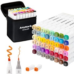 Alcohol Markers, 48 Colors Dual Tip Art Coloring Markers Set for Adult Book D…