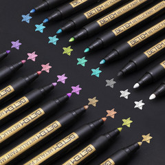 Metallic Paint Markers, 18 Colors Acrylic Paint Metallic Markers for Black Paper