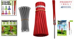 Weather Resistant 15 cm Red Ground Marking Whiskers for Driveway and Field Use