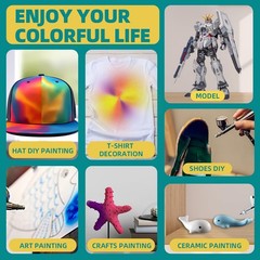 OPHIR Acrylic Airbrush Paint for Model Hobby, Shoes, Leather Painting-24 Colors