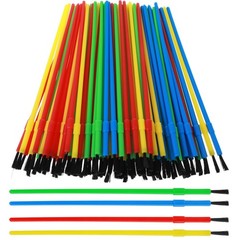 100Pcs Plastic Paint Brushes Bulk, Flat Fine Tip Artist Paint Brushes Set, Cr…