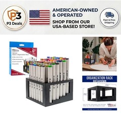 Elegant 60-Slot Marker Organizer & Brush Holder – Perfect for Art Supplies