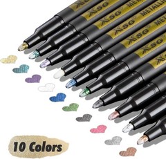 Metallic Paint Markers 10 Vibrant Colors Multi-Surface DIY Art Projects