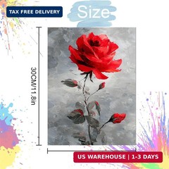 Adult Paint by Number Kits on Canvas, Flowers Paint by Numbers, Painting by Numb