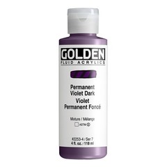 Permanent Violet Dark Fluid Acrylic Paint Transparent Professional 4 Oz