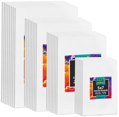 KEFF 32-Pack Bulk Canvas 32 Pack – 8 of Each, 5×7, 8×10, 9×12, 11×14, White