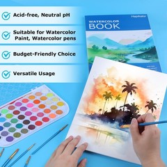 Watercolor Paper Pad 9×12 Inch 140lb/300gsm Drawing Sketchbook Blue 2 Pack
