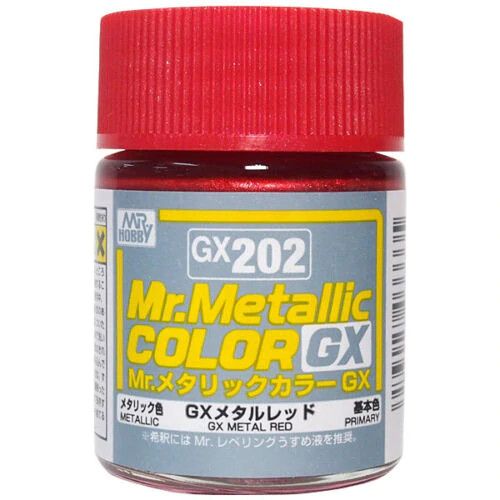 Mr. Hobby GX202 Mr. Metallic Color GX Metal Red Lacquer Paint 18ml – US