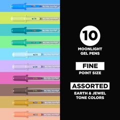 SAKURA Gelly Roll Moonlight 06 Gel Pen -Earth & Jewel Tone Ink Fine Line 10Pack