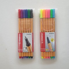 Stabilo Point 88 Fineliner Set of 6 Solid and Neon Color 0.4mm Fine Writing Pen