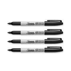 Sharpie Extreme Permanent Markers, Fine Point, 1 Count (Pack of 4), Black