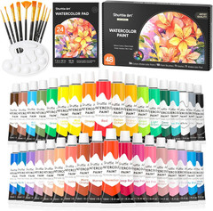 48 Pack Watercolor Paint Set, 36 Colors Watercolor Paint in Tubes (12Ml Each) wi