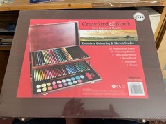 CRAWFORD & BLACK ARTISTS WATERCOLOURS & PENCILS BOX NEW AND SEALED