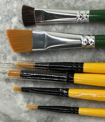 Robert Simmons Paint Brush Round & Flat Plaid One Stroke Dewberry Angular lot 6