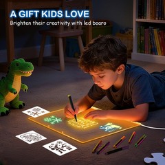 Abcool Lumiboard Led Drawing Board For Kids 13.7X10 Light Up Acrylic Dry Erase