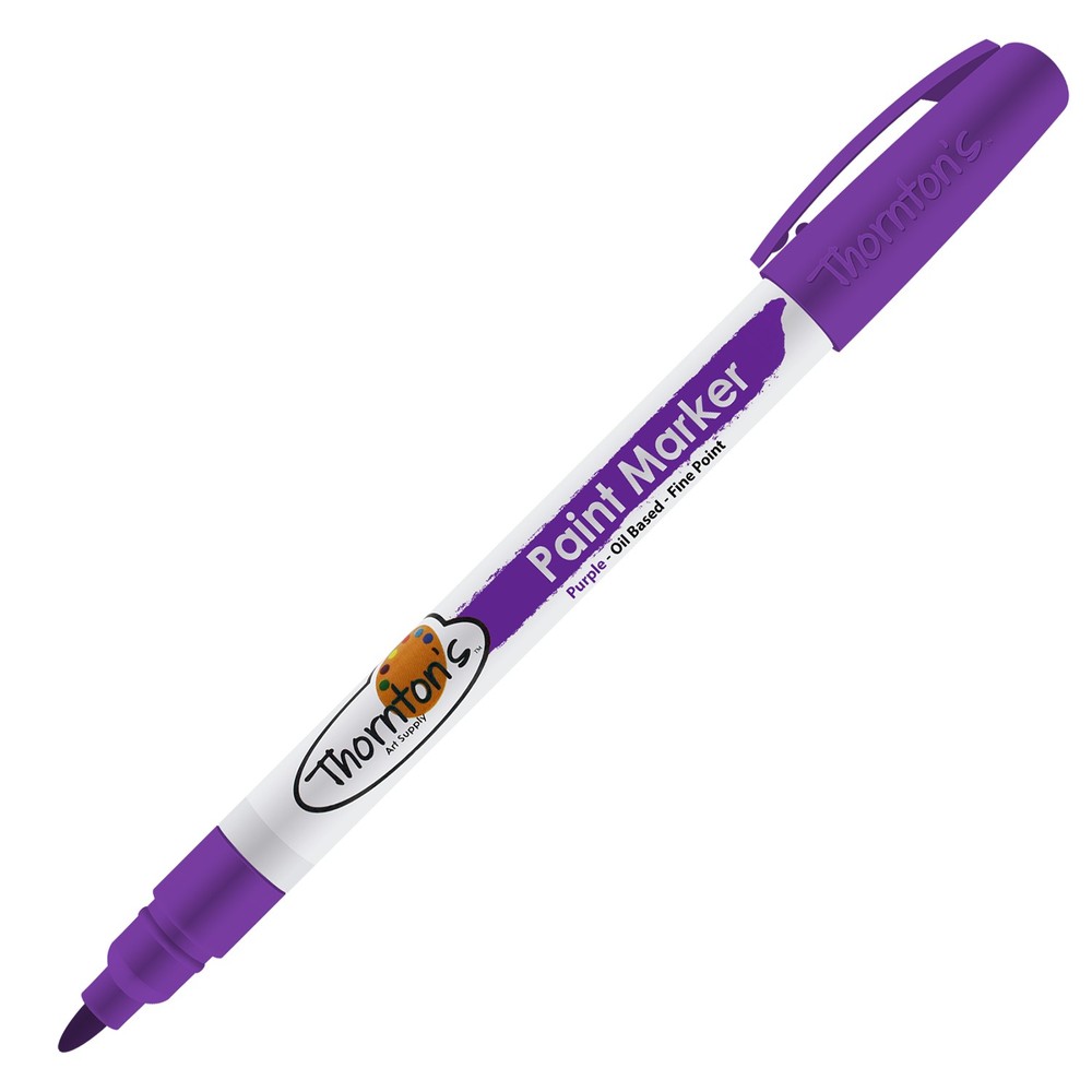 Thornton’s Art Supply Oil-Based Paint Marker, Fine Point, Purple Ink