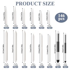 148 Pcs Blending Stumps and Tortillion, Paper Blending Sticks Oil Pastel Blen…