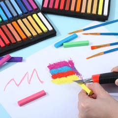 192 Pcs Soft Pastels for Artists Color Pastels Set Square Chalk Sticks 8 Boxe…