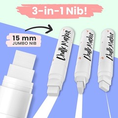 Eco-Friendly White Jumbo Chalk Markers Pack of 4 – For Effortless Creativity