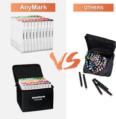 AnyMark Alcohol Markers, 60 Colors Dual Tip Art Coloring Markers Set for Kids